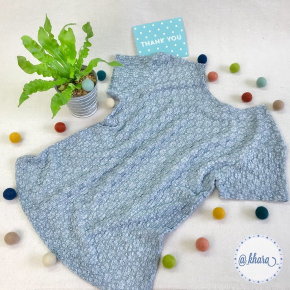 Clio Textured Career Top in Light Blue - Petite Medium - Picture 16 of 16